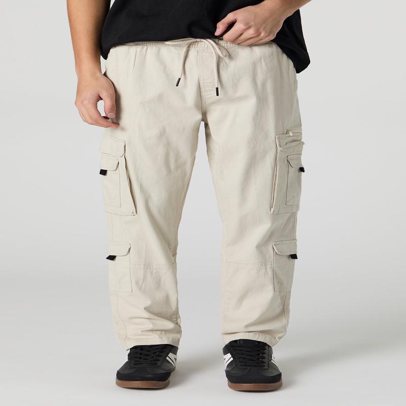 Pantalon cargo avec poches multiples et taille coulissante