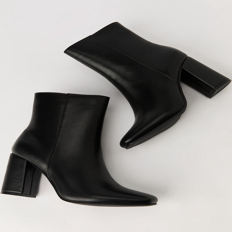 Square Toe Block Heel Booties
