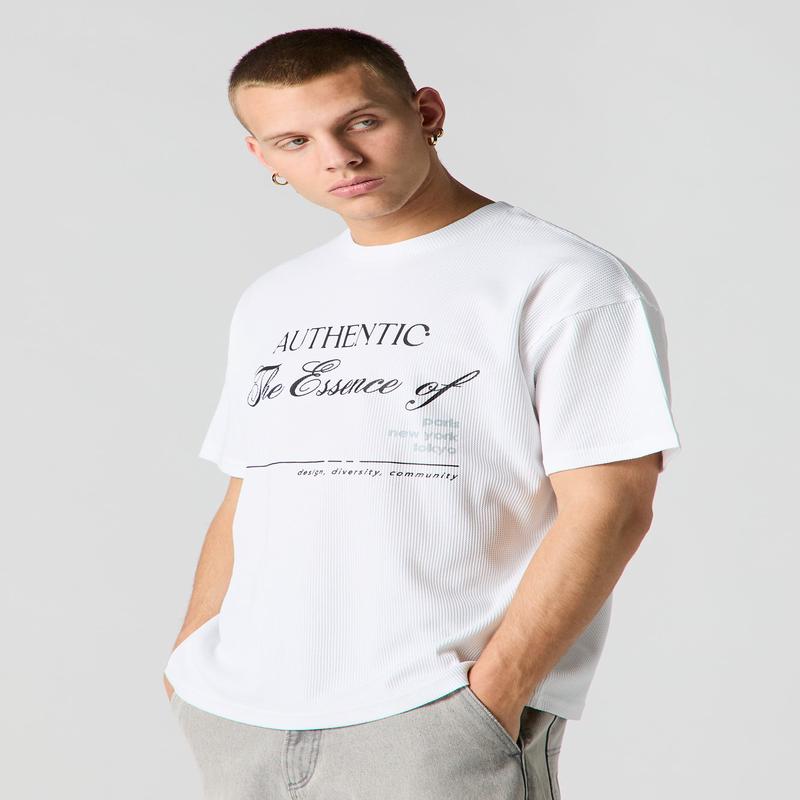 T-shirt textur  imprim Authentic