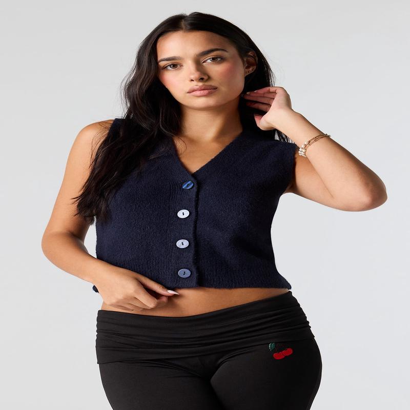 Veste en tricot pelucheux