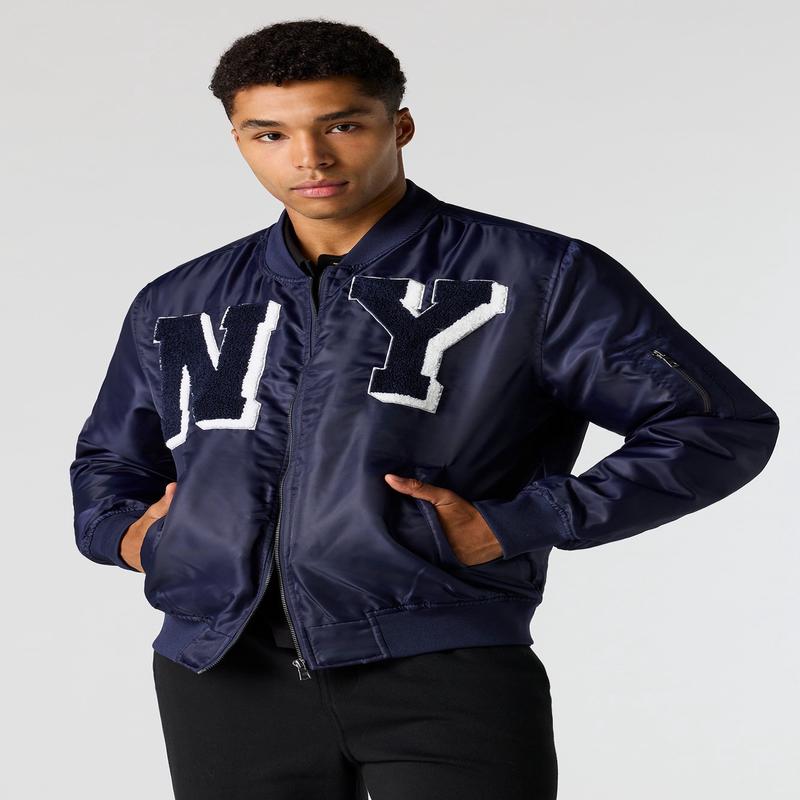 Blouson aviateur avec motif brod en chenille
