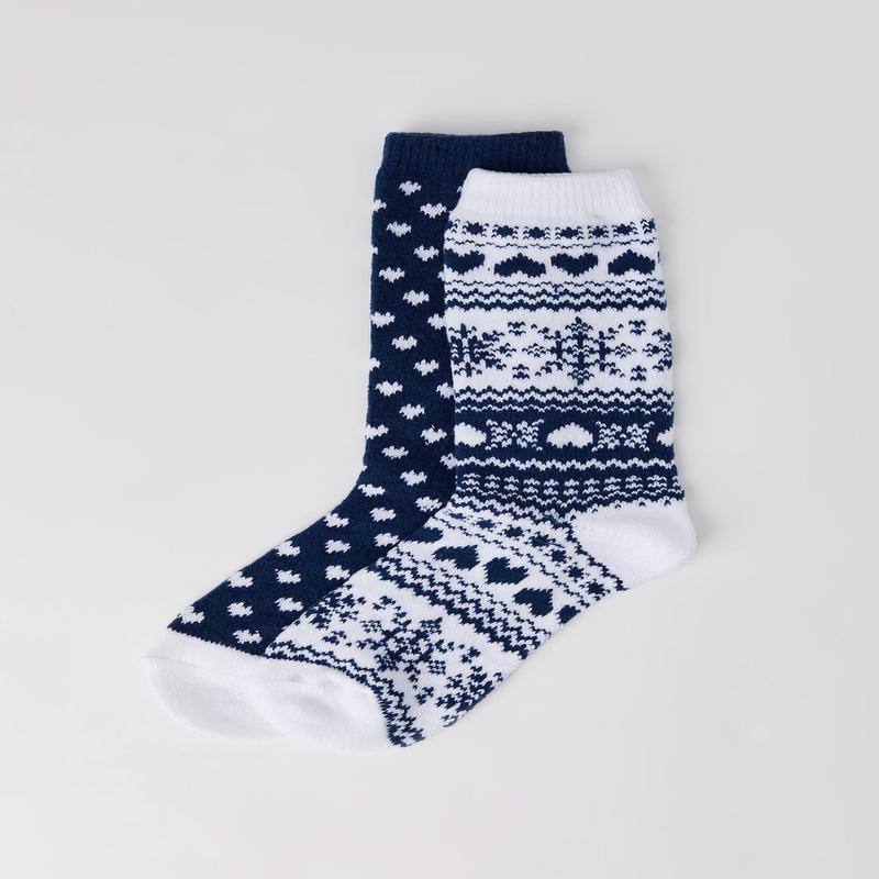 Chaussons en tricot jacquard (2 paires)