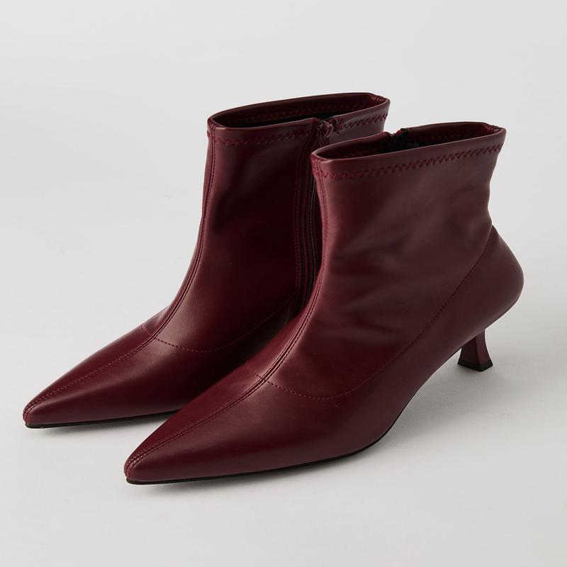 Faux Leather Kitten Heel Booties