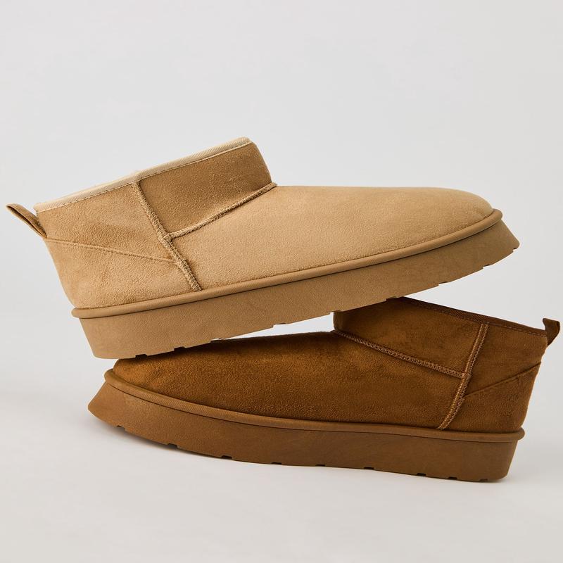 Faux Suede Platform Ankle Booties