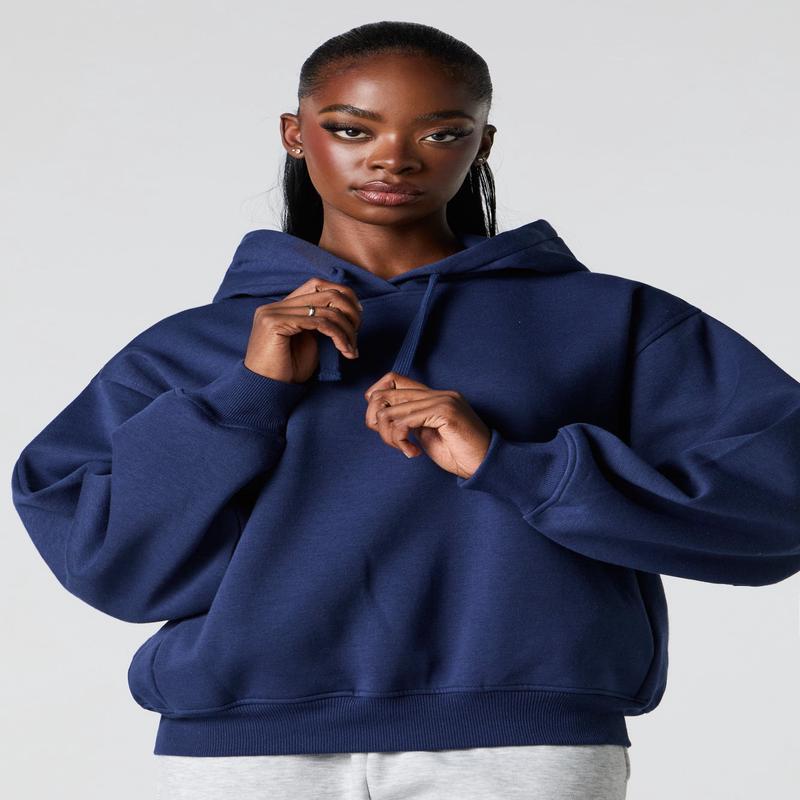 Haut carr  capuchon en molleton