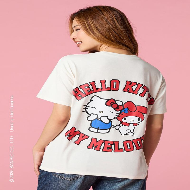 Hello Kitty & My Melody Graphic Boyfriend T-Shirt