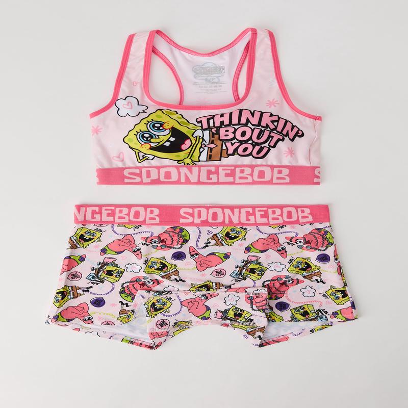 SpongeBob Sports Bra & Boy Short 2 Piece Set