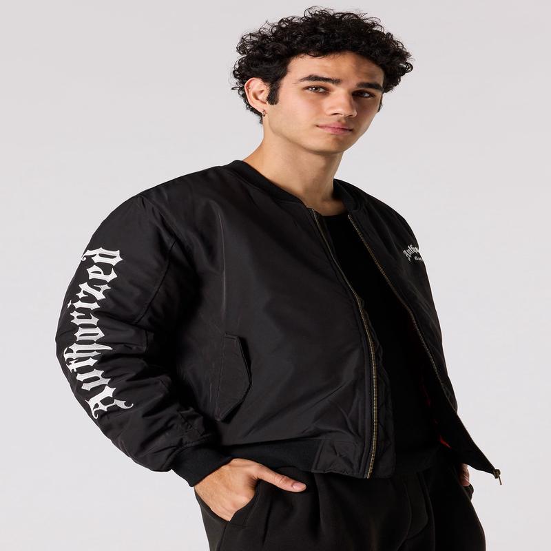 Blouson aviateur avec motif brod