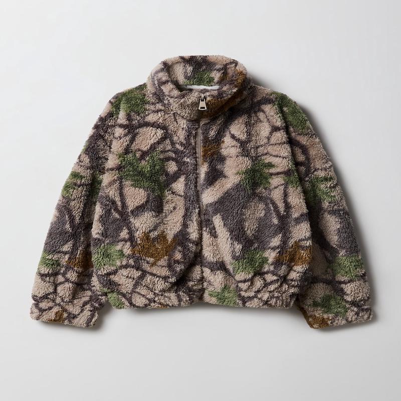 Blouson d'aviateur en sherpa avec glissire pour filles