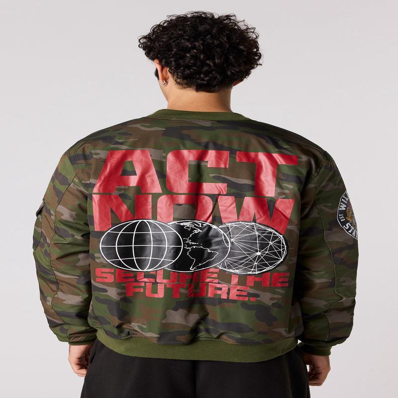 Camo Embroidered Flight Jacket