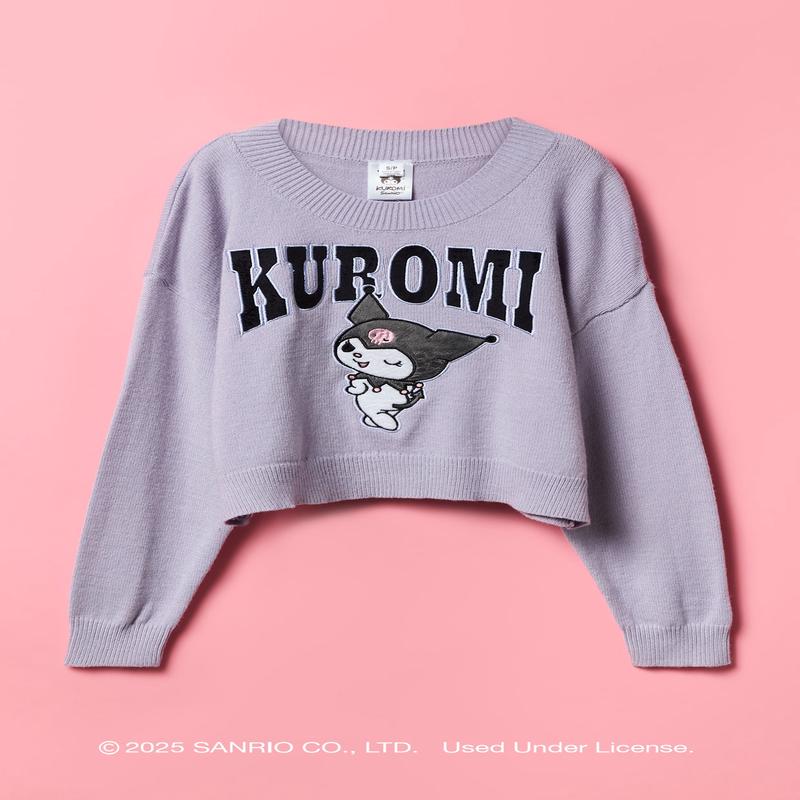 Chandail avec motif brod Kuromi pour fille