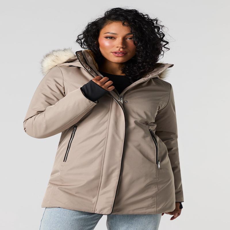 Detachable Faux-Fur Hooded Parka