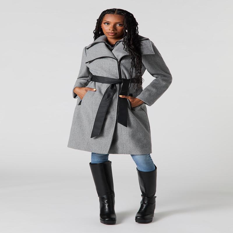 Double Collared Belted Jacket