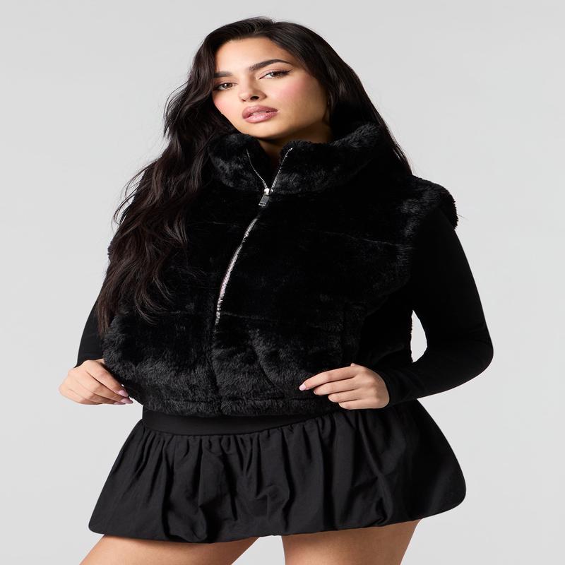 Faux Fur Puffer Vest