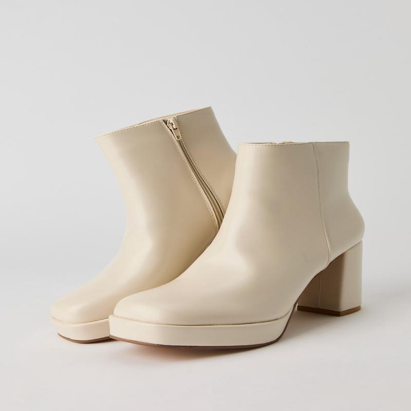 Faux Leather Platform Booties