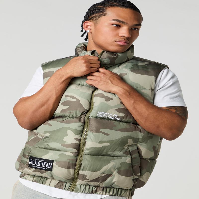 Gilet matelass  broderie en chenille City