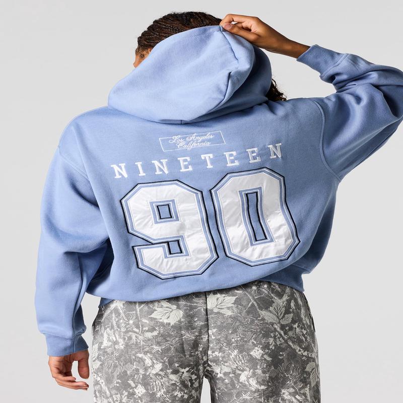 LA Embroidered Fleece Boxy Hoodie