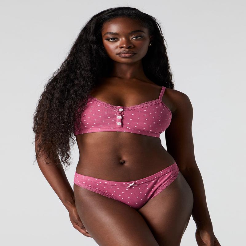 Lace Trim Tank & Panty 2 Piece Set