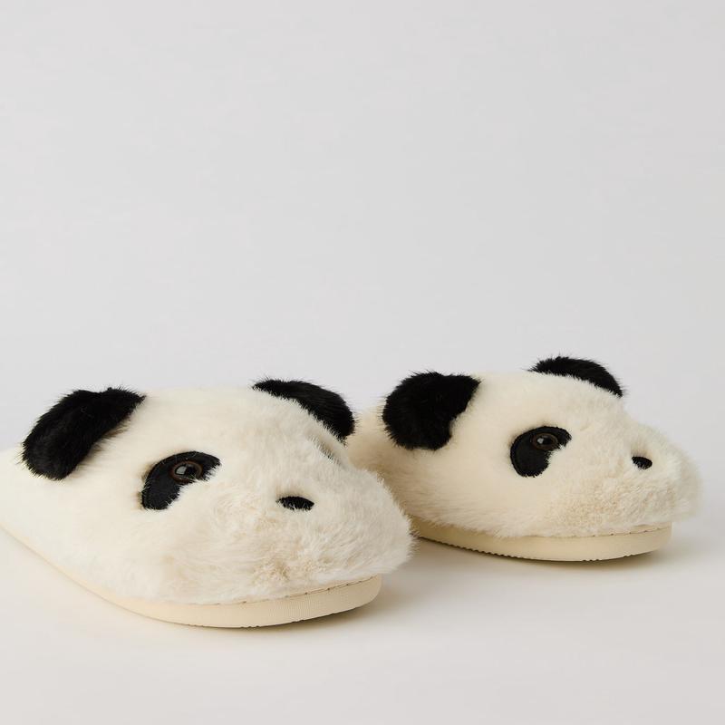 Plush Panda Slippers