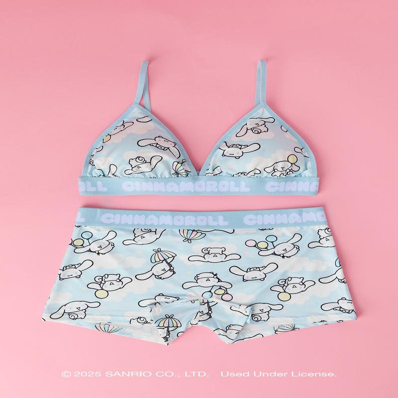 Ensemble avec soutien-gorge triangulaire et culotte garonne  imprim Cinnamoroll