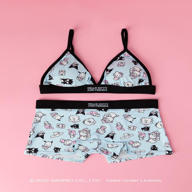 Ensemble avec soutien-gorge triangulaire et culotte garonne  imprim Hello Kitty and Friends