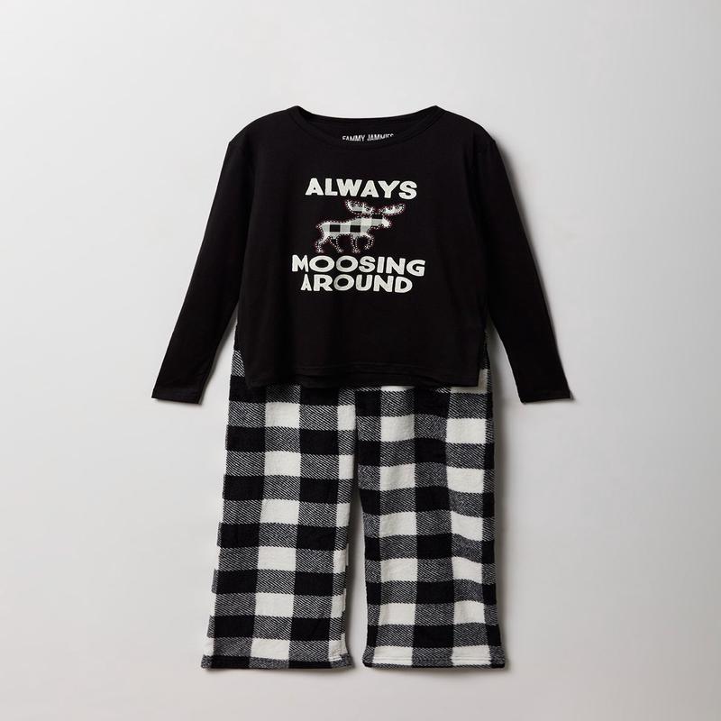 Ensemble deux-pices Pyjamas de famille  imprim Moosing Around pour enfant