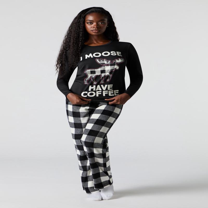 Ensemble-pyjama 2 pices pour la famille  imprim Moosing Around pour femmes