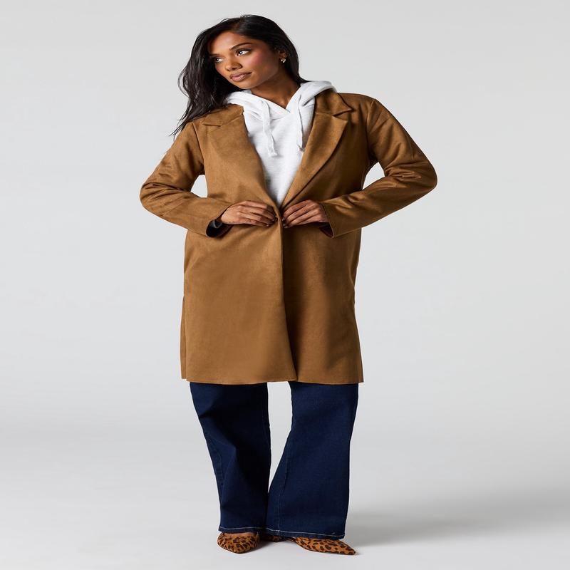 Faux Suede Coat
