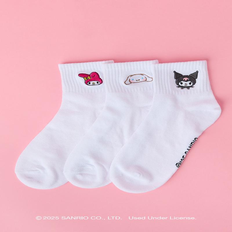 Hello Kitty and Friends Quarter Socks (3 Pack)