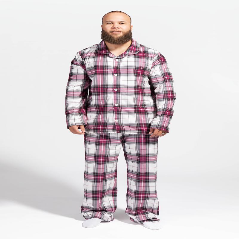 Mens Fammy Jammies Plaid Flannel Pajama Set
