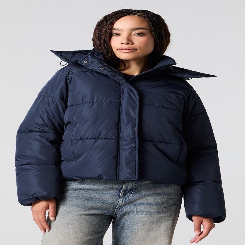Puffer Jacket with Removable Hood