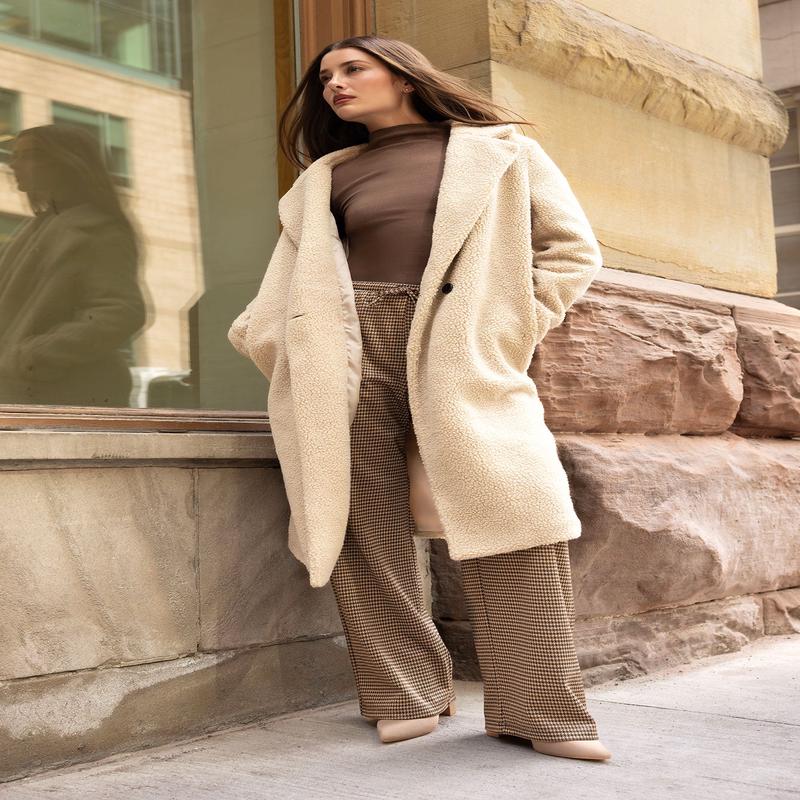 Sherpa Button-Up Midi Coat