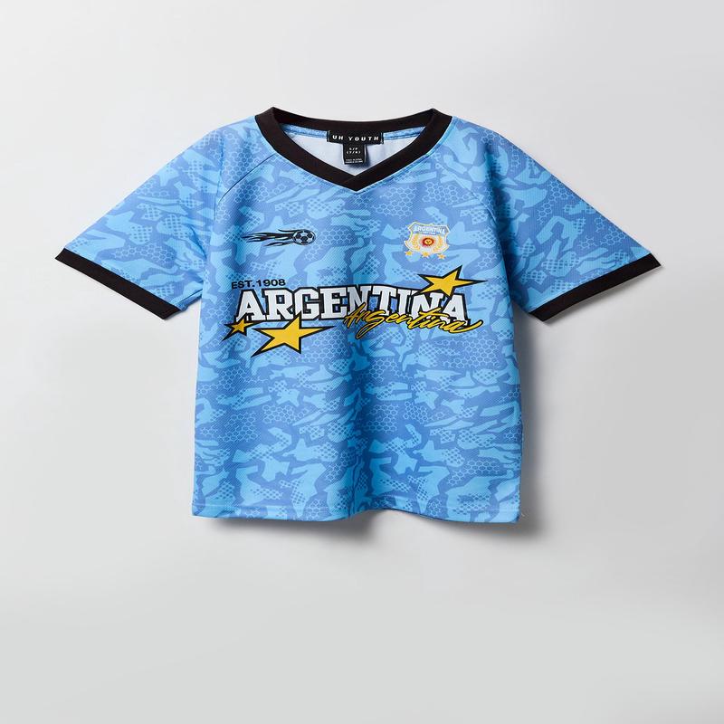 Kids Argentina Graphic Mesh Soccer Jersey