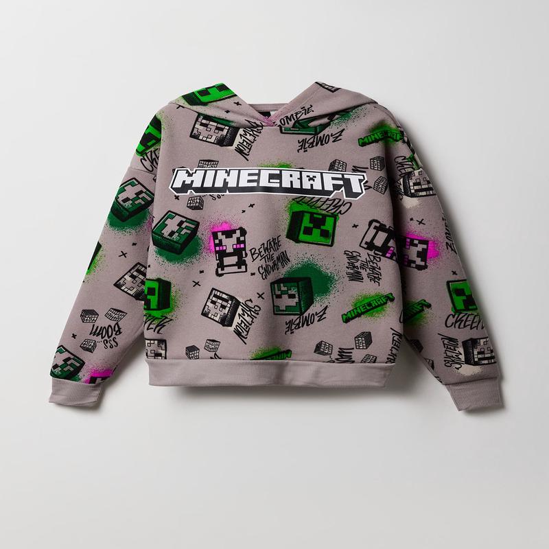 Kids Minecraft Print Fleece Hoodie