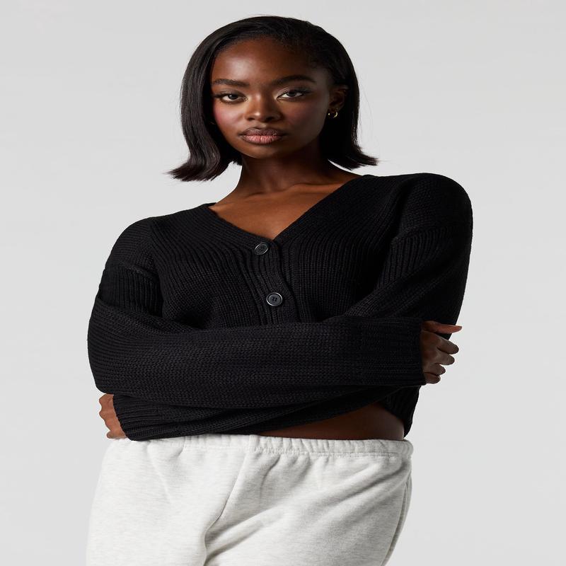 Knit Button-Up Cardigan