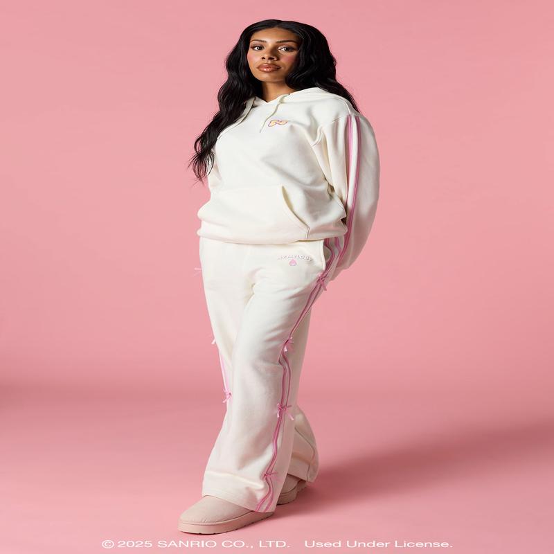 My Melody Puff Print 3D Bow Wide Leg Sweatpant