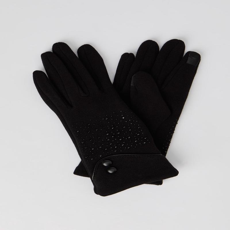 Rhinestone Touch Screen Gloves