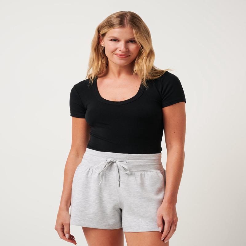 Cloud Rib Short Sleeve Top