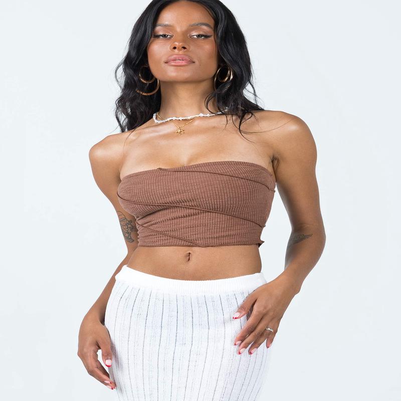 Oscar Strapless Top Brown
