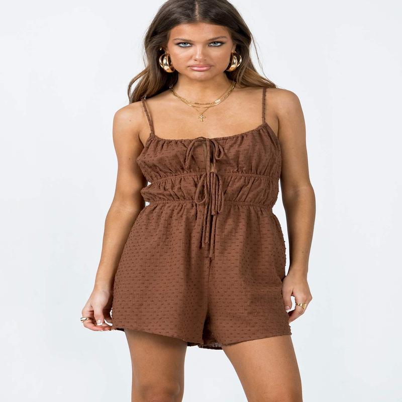 Medora Romper Brown