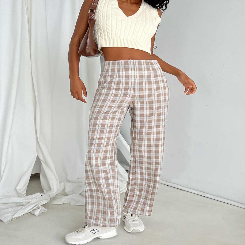 Caronia Check Pants Beige