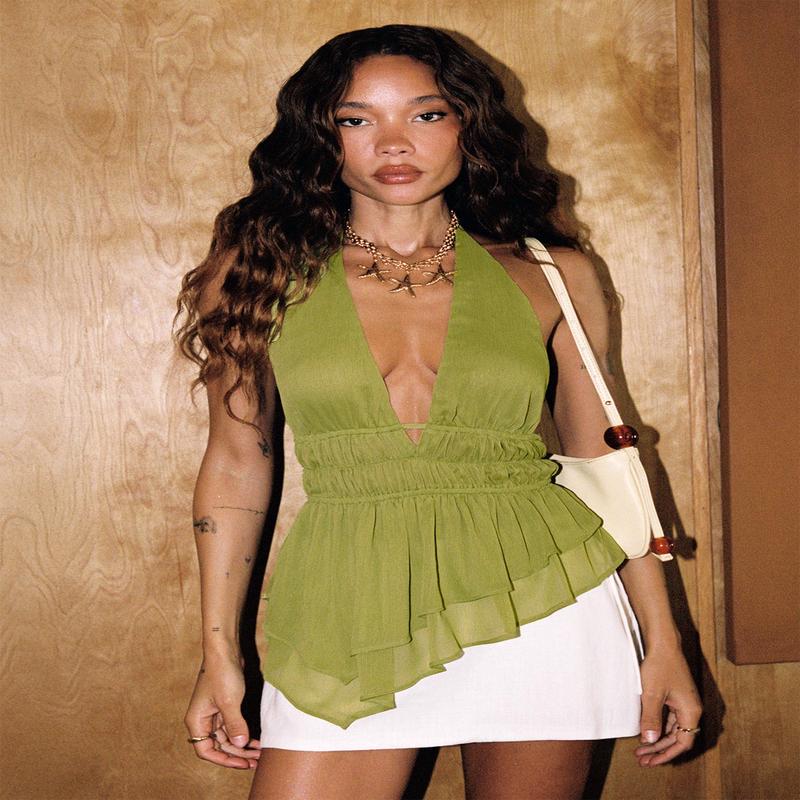 Lay It Halter Top Green