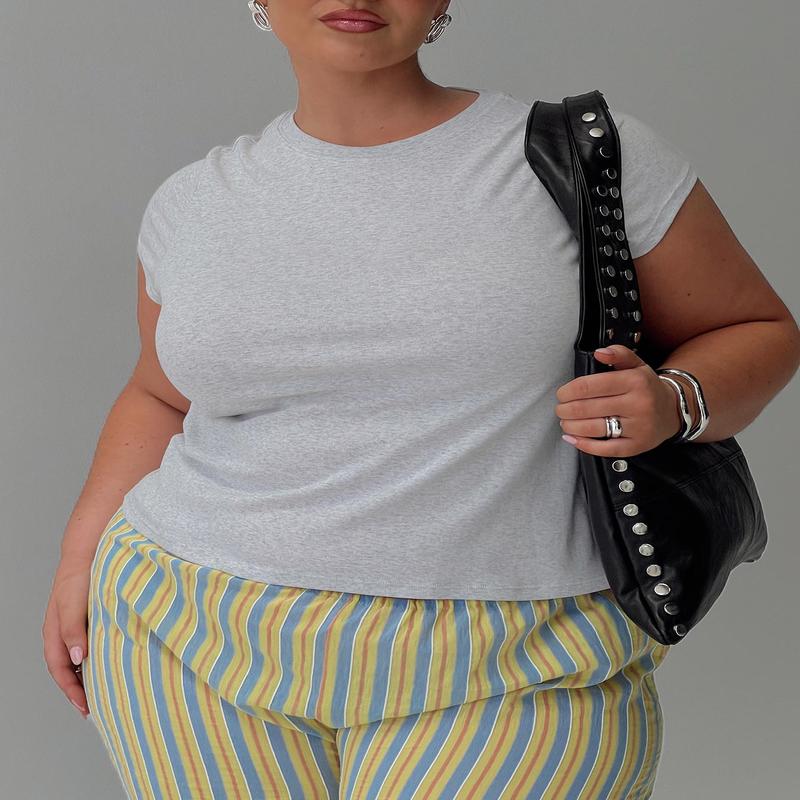 Prestige Longline Baby Tee Grey Curve