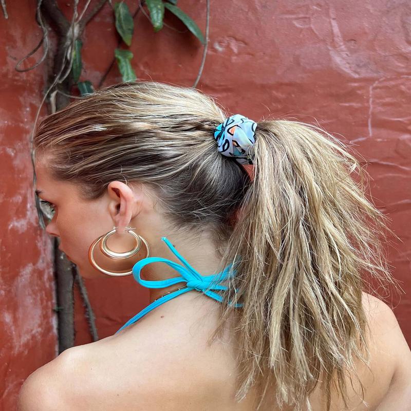Sasha Scrunchie Blue / Pink Floral