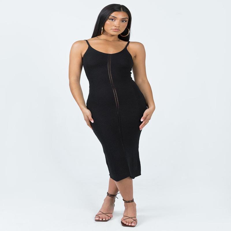 Abigail Midi Dress Black