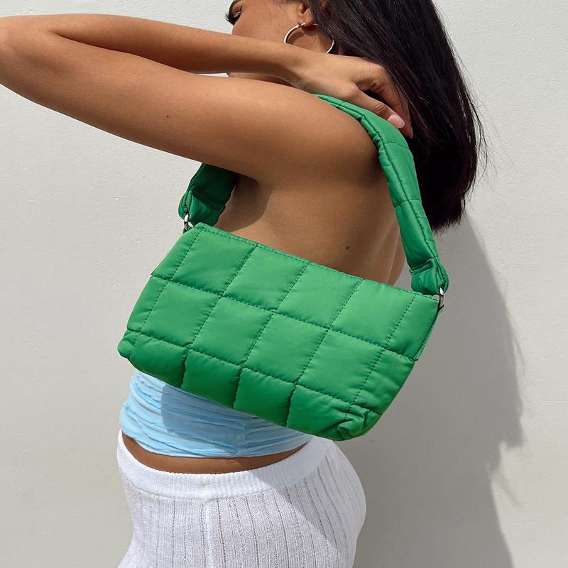 Auora Quilted Shoulder Bag Green