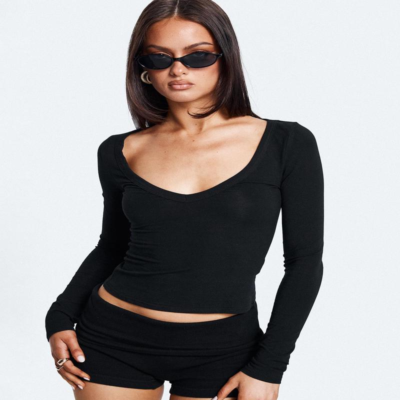 Count Me In Long Sleeve Top Black