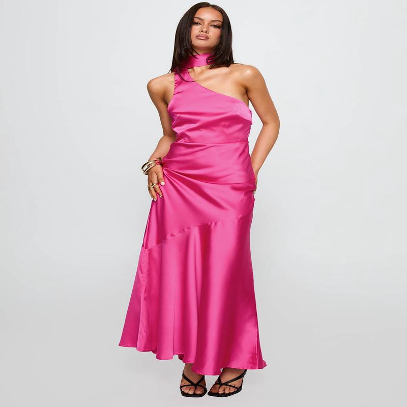 Elixaire Scarf Maxi Dress Pink