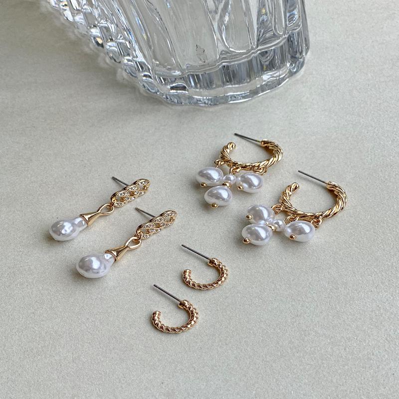 Pennard Pearl Earring Pack Gold / White
