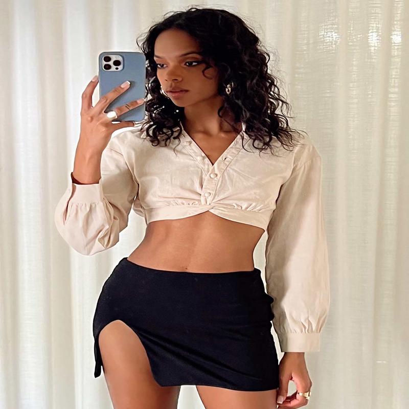 Zaxton Long Sleeve Top Beige